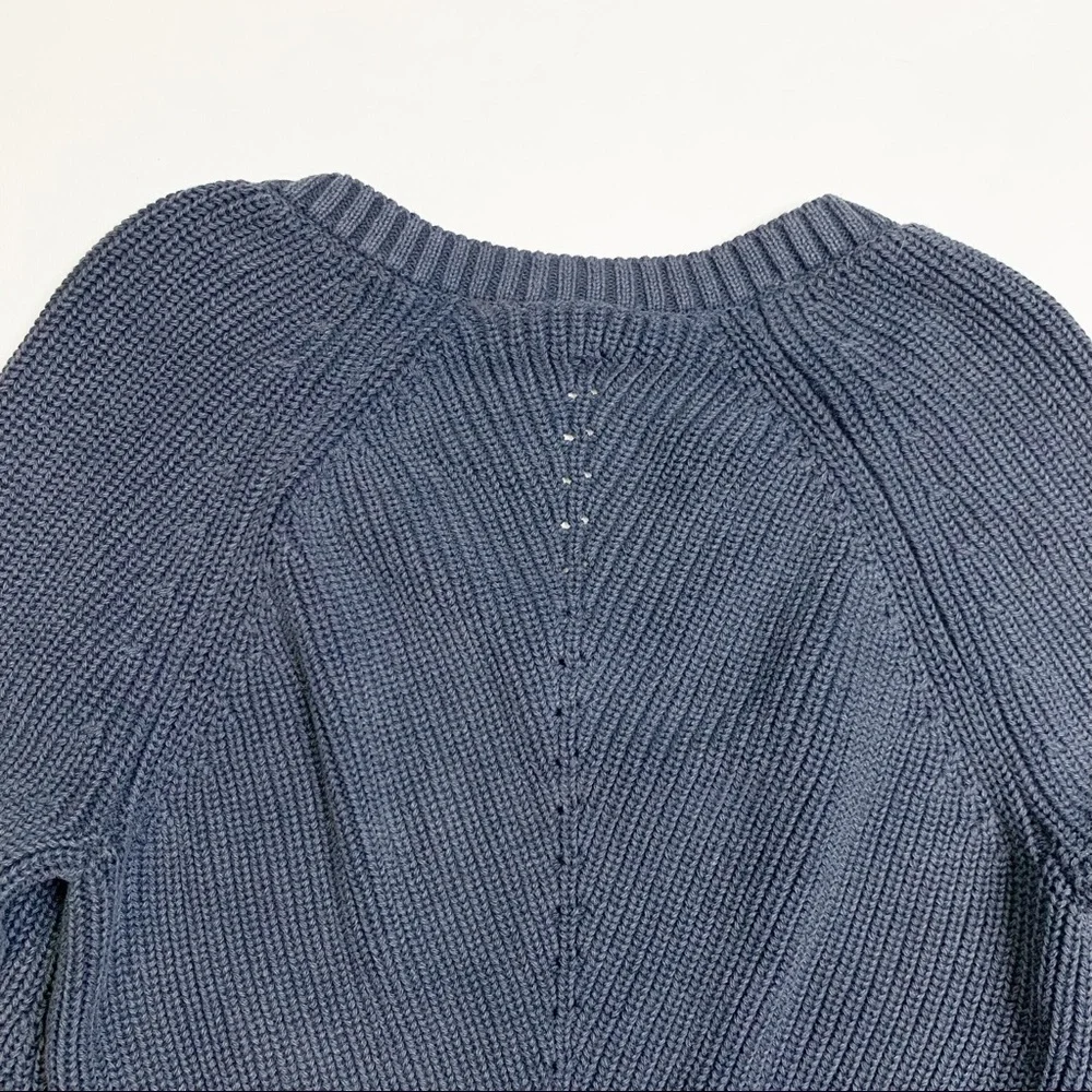 Marine Layer Ezra V-Neck Sweater in Anthracite  Gray size XS Cotton